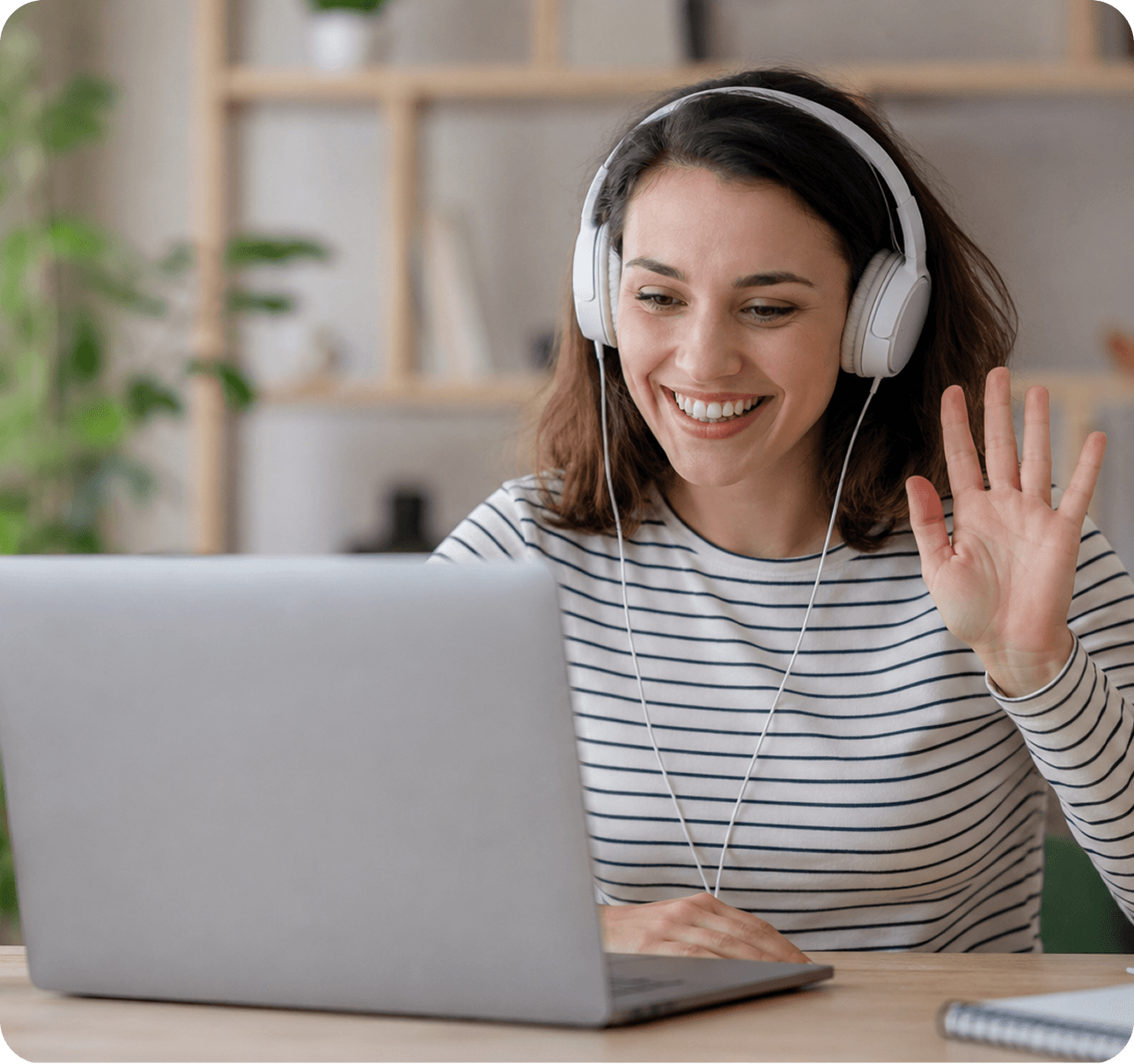 Student joining an online Polish lesson